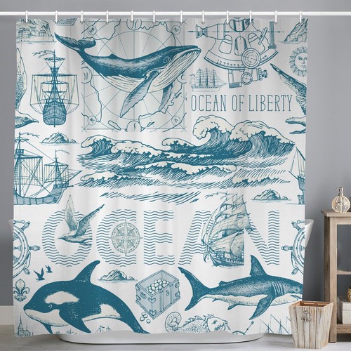 Maritim duschvorhang 180x200 - maritim,