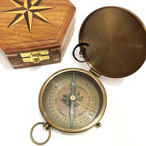 Vintage marineblau kompass - vintage,
